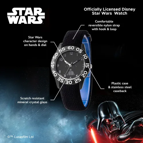 Miniatura 2 de STAR WARS Reloj de pulsera de nailon analógico de cuarzo para niños