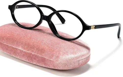 Miniatura 21 de Slocyclub - Lentes de bloqueo de luz azul de moda ovaladas para mujeres y hombres, anteojos vintage con armazón pequeño ovalado retro, Whiskey