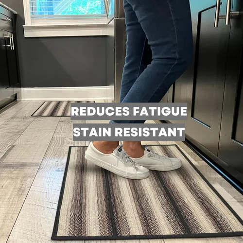 Miniatura 6 de Homespice Blackbird - Alfombras de baño trenzadas antideslizantes de 17 x 29 pulgadas, rectangular, negro y tostado, fabricadas con polipropileno