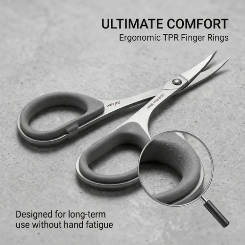 Miniatura 5 de PAFASON Juego de tijeras de manicura de viaje pequeñas, 2 piezas multiusos curvadas y rectas con punta de precisión para cutículas, herramienta