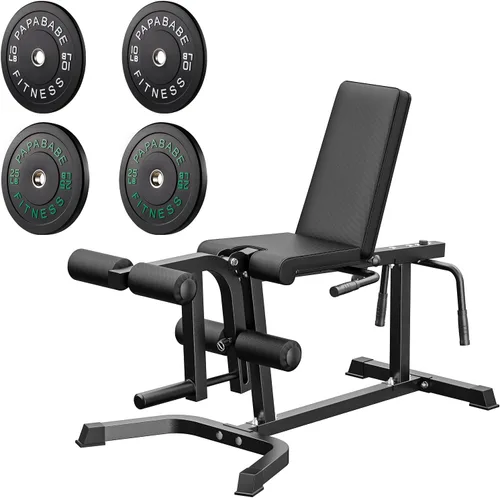 Miniatura 14 de PAPABABE Máquina de extensión y rizado de piernas, máquina ajustable de piernas, extensión de piernas sentadas y máquina de flexión de piernas