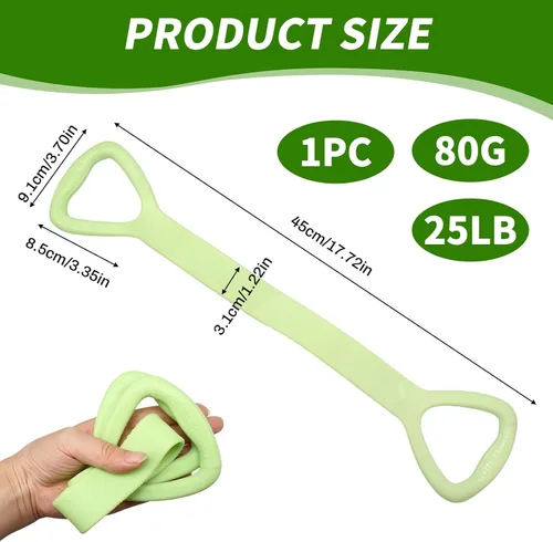 Miniatura 2 de Figura 8 Banda de resistencia con asas para entrenamiento en casa, banda elástica verde de 25 libras para entrenamiento de brazos, espalda, hombros