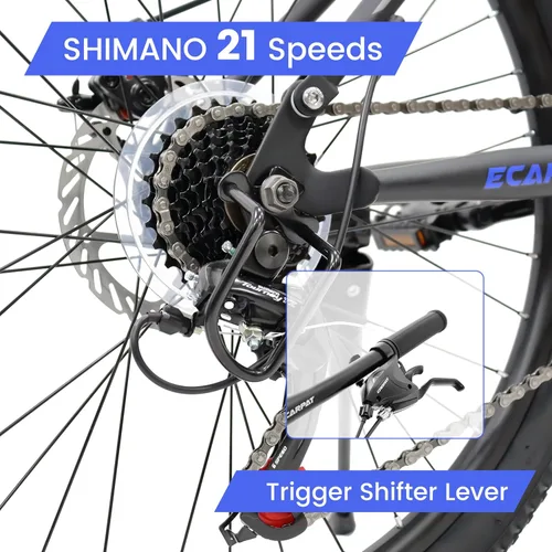 Miniatura 3 de 26 27.5 inch Mountain Bike Full Suspension, 21-Speed Steel Frame for Men & Women, Mechanical Disc Brakes Mens Mountain Bike, Outdoor Cycling