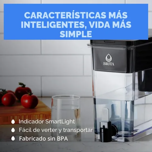 Miniatura 5 de Dispensador de agua Brita UltraMax grande con 1 filtro BritaPlus, capacidad para 27 tazas, negro (el paquete puede variar)