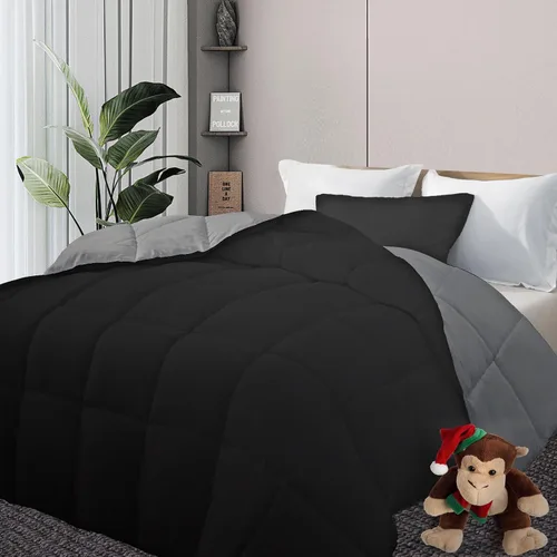Miniatura 13 de DOWNCOOL Edredones Tamaño Full, Relleno de Edredón, Edredón Negro para Todas las Estaciones, Edredón Ligero, Edredón de Hotel Alternativo de Plumón