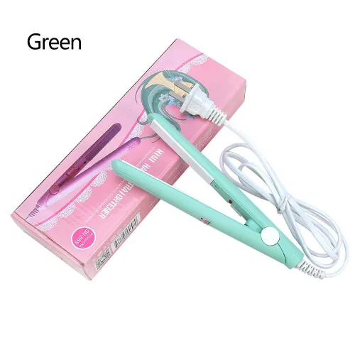 Mavis Laven 4Colors 2 en 1 Mini plancha de pelo de cerámica turmalina placa belleza plancha plana calefacción rizador (verde matcha)