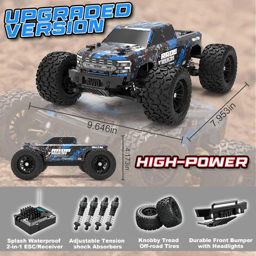 Miniatura 4 de HAIBOXING Autos RC a escala 1/18 4WD todoterreno Monster Trucks con 36+KM/H de alta velocidad, 2.4 GHz control remoto, vehículos eléctricos todo