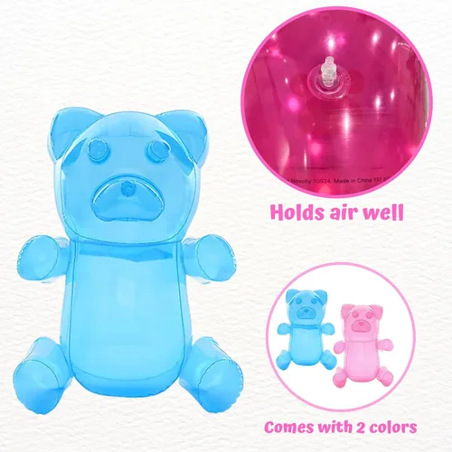 Miniatura 5 de 4E's Novelty 2 ositos inflables de goma enormes de 24 pulgadas, decoraciones de fiesta de Candyland para niñas, recuerdos de fiesta de cumpleaños