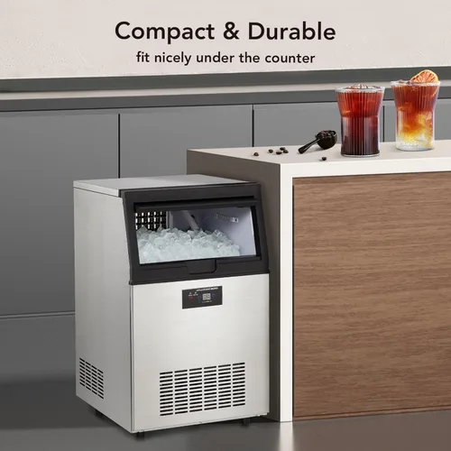Miniatura 9 de Máquina para hacer hielo, 80 libras/24 horas, capacidad de hielo de encimera, contenedor de hielo de 30 libras, 32 cubitos de hielo/ciclo, máquina