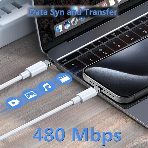 Miniatura 6 de Cargador de carga rápida de 10 pies para iPhone 17, 16, 15, cable largo USB C a C con bloque de carga rápida de teléfono tipo C de 20 W para iPhone