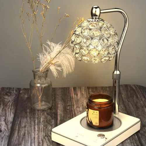 Miniatura 5 de Lámpara de fragancia de estilo elegante, calentador de velas de arriba hacia abajo ajustable con temporizador, calentador eléctrico de cera