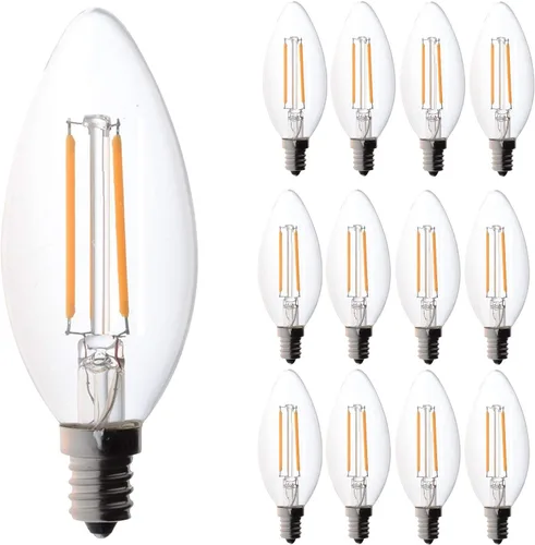 Miniatura 8 de Bioluz LED Bombilla de candelabro de filamento de 4 W, base E12, bombillas LED de alta eficiencia, certificación UL, paquete de 6