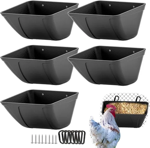 Miniatura 8 de mozoba Comedero Colgante para Pollo para Cabra, Oveja, Ciervo, Aves de Corral, Pato, Pollo, Valla de Alimentación, Contenedor de Alimentación