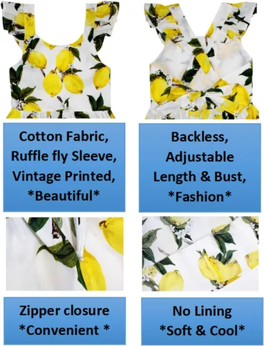 Miniatura 294 de Vestido de verano para niña, de algodón, con diseño floral