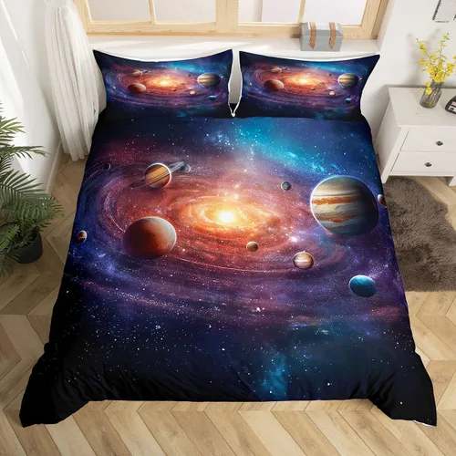 Miniatura 24 de Juego de ropa de cama con diseño de dibujos animados para niñas, niños, mascotas, gatos, funda de edredón con luz de neón, funda de edredón colorida