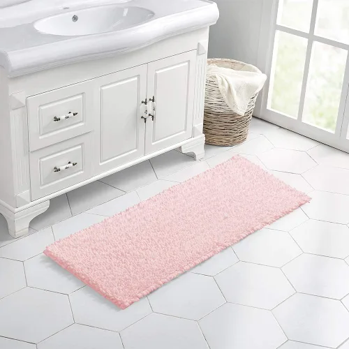 Miniatura 225 de Walensee Alfombra de baño antideslizante (24x17 pulgadas, rosa polvoriento) absorbente de agua, súper suave, lanuda de felpilla, lavable a máquina