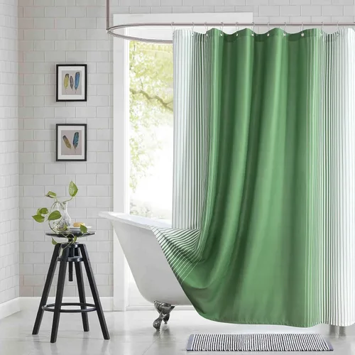 Miniatura 33 de Cortina de ducha gris, cortinas de ducha de tela de microfibra gris degradado para baño, cortinas de baño modernas impermeables, 72 pulgadas