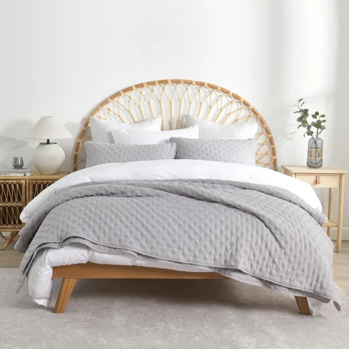 Miniatura 10 de Wistown Juego de ropa de cama reversible tamaño Queen, juego de colcha suave y ligera de 3 piezas para todas las estaciones, patrón de diamante