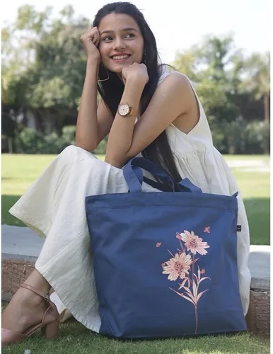 Miniatura 124 de Ecoright Bolsa de lona estética para mujer, bolsa grande con cremallera y bolsillo, bolsa de mano para mujer, para yoga, trabajo, playa