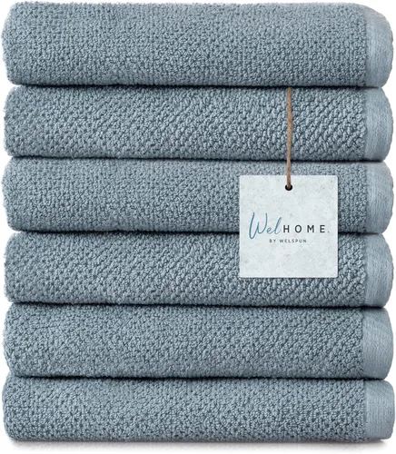 Miniatura 12 de Welhome Franklin - Juego de 6 toallas 100% de algodón con textura, 600 GSM, suaves y lujosas, 2 toallas de baño, 2 toallas de mano, 2 paños
