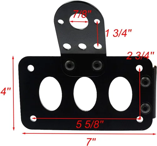 Miniatura 5 de Soporte de placa de matrícula de motocicleta 3/4" montaje lateral apto para Harley Bobber Chopper bicicleta personalizada