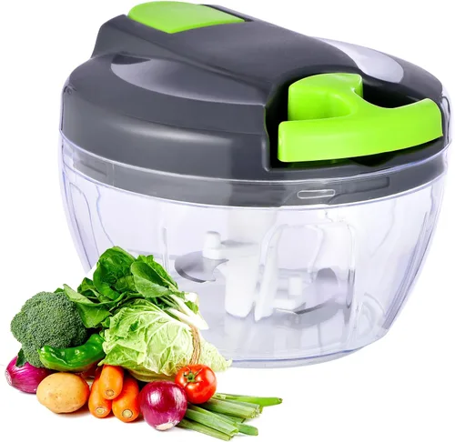 Procesador manual de alimentos, picador de verduras, picador de ajo portátil con cuerda de mano, cortador de cebolla para verduras, jengibre, GGreen