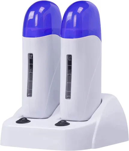 Subay Calentador de cera enrollable, calentadores de cartuchos dobles de 110 V para mujeres y hombres, depilación corporal gruesa con base