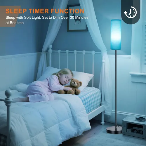 Miniatura 6 de FRIDEKO HOME Lámpara de pie, iluminación ambiental que cambia de color para sala de estar, dormitorio, lámpara de pie con aplicación y control