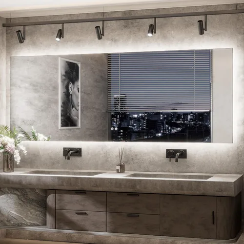Miniatura 45 de TETOTE - Espejo retroiluminado para baño con luz, botón táctil regulable y función antivaho (horizontal o vertical)