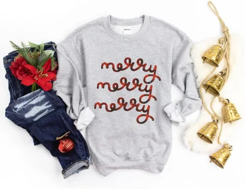 Miniatura 7 de Barlver Suéteres de forro polar de Navidad para mujer, sudaderas mullidas de manga larga con gráficos navideños