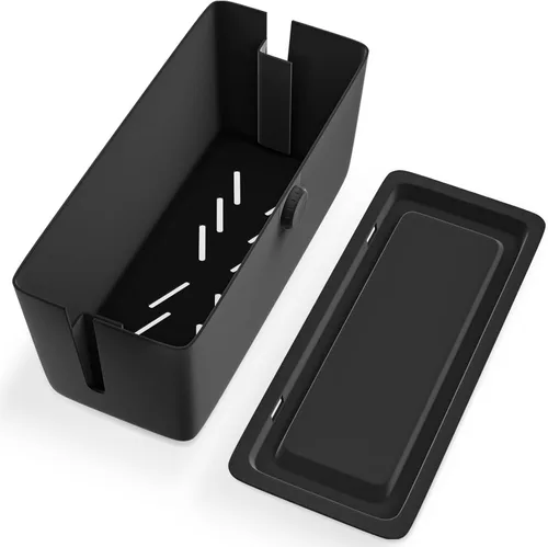 KinderSense® Caja de organización de cables – Organizador de cables con cerradura a prueba de niños – Ocultador de cables para ocultar cables, tiras