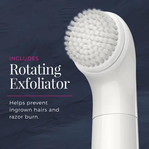 Miniatura 5 de Remington Kit de aseo para cuerpo y bikini suave y sedoso, depiladora y afeitadora inalámbrica para mujeres, resistente al agua para el aseo
