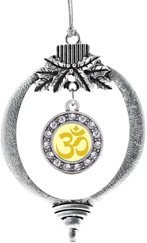 Miniatura 230 de Inspired Silver - Twin One - Adorno festivo de Navidad de plata - Adorno festivo de árbol de Navidad con dije de círculo y circonita cúbica