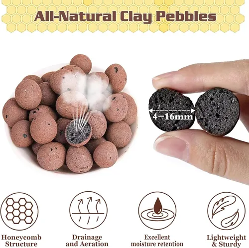Miniatura 2 de Legigo 2 LB de piedras de arcilla Leca orgánicas para plantas, bolas de Leca 100% naturales de 4mm-16mm para plantas de interior, piedras de arcilla