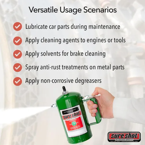 Miniatura 9 de SURE SHOT A1000G - Pulverizador sin aerosol de 1 cuarto de galón, pulverizador presurizado rellenable para aceite, solvente, desengrasantes