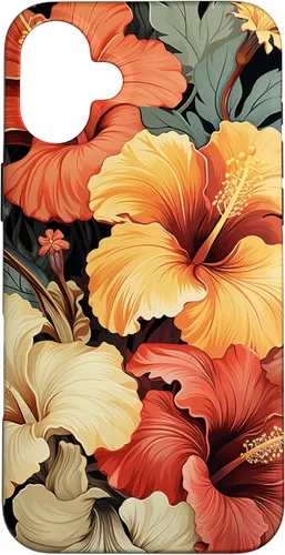 Miniatura 23 de Funda para iPhone 13 Pro Max con diseño tropical hawaiano amarillo rojo hibisco plumeria