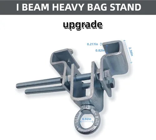 Miniatura 2 de Soporte para bolsa pesada I-Beam Soporte de boxeo resistente fácil de instalar, abrazaderas de acero para bolsas pesadas, abrazaderas de acero