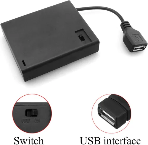 Miniatura 2 de DGZZI USB hembra Socket 4 AA caja caja de batería titular con interruptor ON-Off