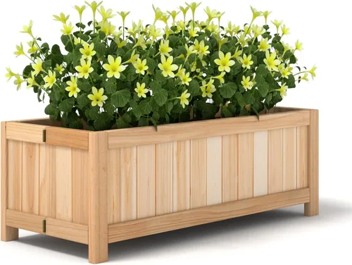 Giantex Cama de jardín elevada plegable, jardinera plegable para flores y vegetales, caja de plantación para patio, césped, jardín, patio trasero,
