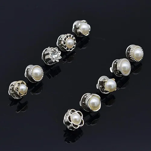 Miniatura 4 de Broche de camisa para mujer, 80 piezas, 10 estilos, botones para cubrir, botón de perla, broche de seguridad, botones para ropa, suministros