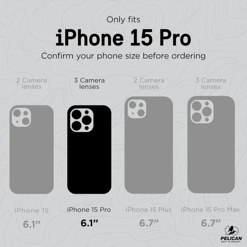 Miniatura 2 de Pelican Protector Series - Funda para iPhone 15 Pro de 6.1 pulgadas [compatible con MagSafe], funda magnética para teléfono con tecnología negro