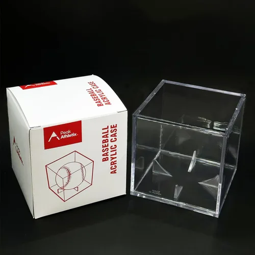 Estuche de exhibición de pelota de béisbol y golf de acrílico cubo cuadrado transparente para recuerdos y almacenamiento, accesorios oficiales de
