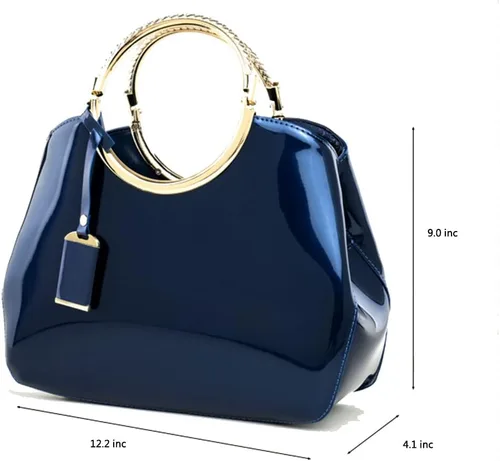 Miniatura 4 de Bolsos de mano para mujer, con asa superior, de charol, bolso de noche, para bodas, compras, citas, trabajo