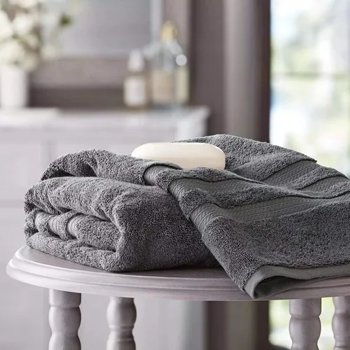 Member's Mark Hotel Premier Collection - Toalla de baño de lujo 100% algodón, 30 pulgadas de ancho x 58 pulgadas de largo, color gris