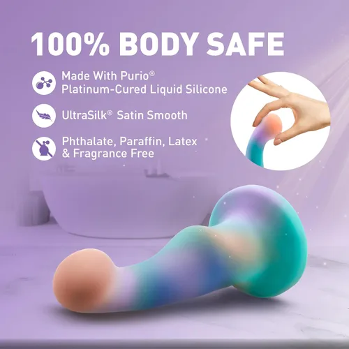 Miniatura 4 de Consolador Blush Avant Opal Dreams de 6 pulgadas ~ Consolador de silicona curvado para punto P para punto G ~ Arnés de base de ventosa compatible