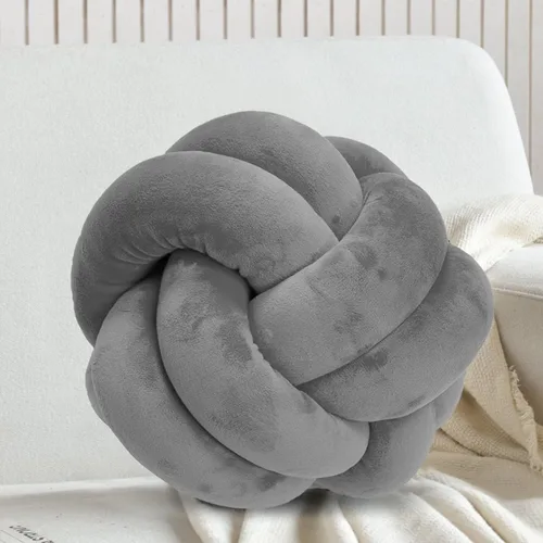 Miniatura 7 de Almohada corta de felpa con nudo, cojín de cintura para decoración del hogar, cojín de felpa para sofá, automóvil o decoración de oficina