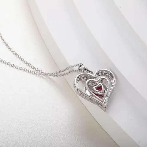 Miniatura 4 de supermodel Cross Birthstone Necklace for Women 925 Sterling Silver Birthstone Heart Pendant Necklace Jewelry Birthday Gifts for Girls Mom Daughter