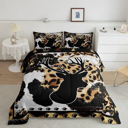 Miniatura 19 de Juego de ropa de cama de oso para niños y adolescentes, juego de edredón de animales salvajes para niños, adolescentes, naturaleza, vida silvestre