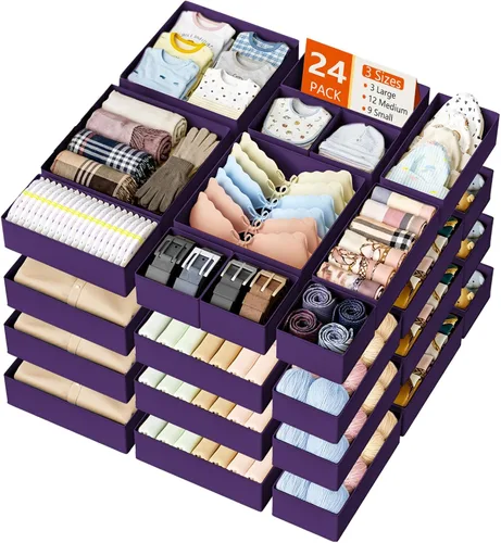 Miniatura 19 de DIMJ Organizador de Cajones para Almacenamiento de Ropa - Paquete de 20 Organizadores de Cómoda para Bebé para Guardería, Contenedores Organizadores