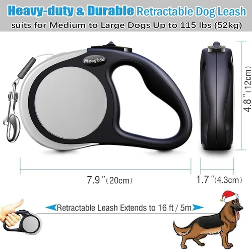 Miniatura 4 de Correa Retráctil para Perros de Servicio Pesado de 16 pies - Correa de Paseo Fuerte y Duradera para Perros de Talla S a L de hasta 45/115 libras